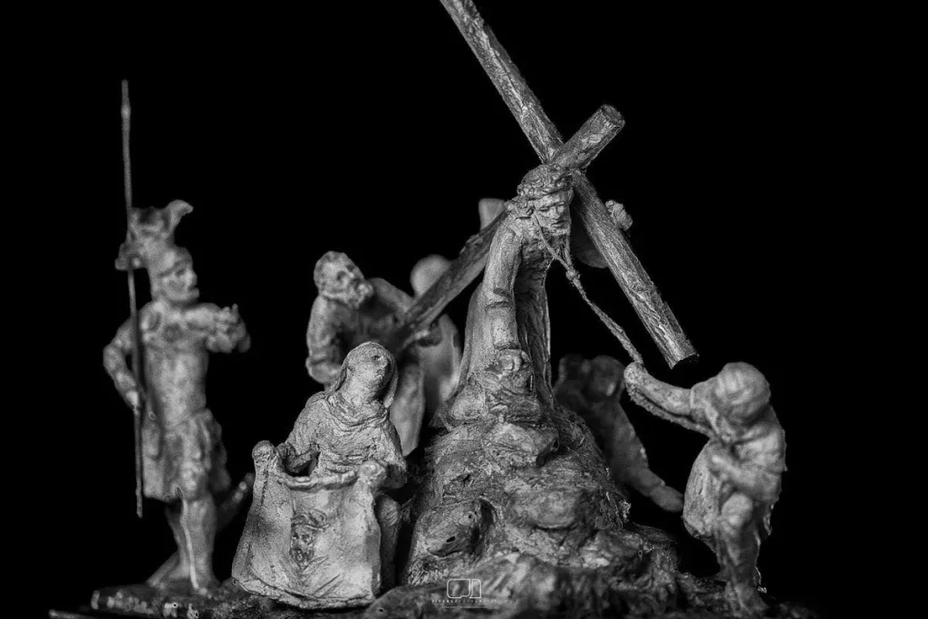 Boceto del misterio de la Tercera Caída de Sanlúcar de Barrameda. Foto: José Jiménez (extraída de las redes sociales de la Hermandad de la Tercera Caída).